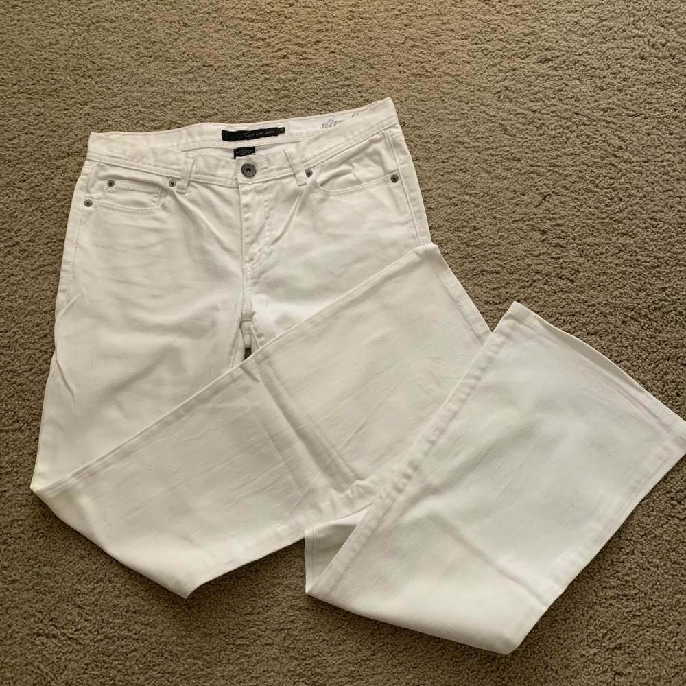 Calvin Klein white women’s flare jeans